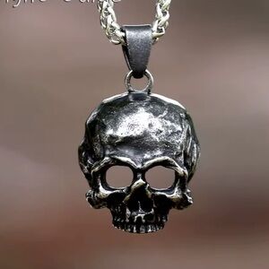 Skull men’s pendant with necklace